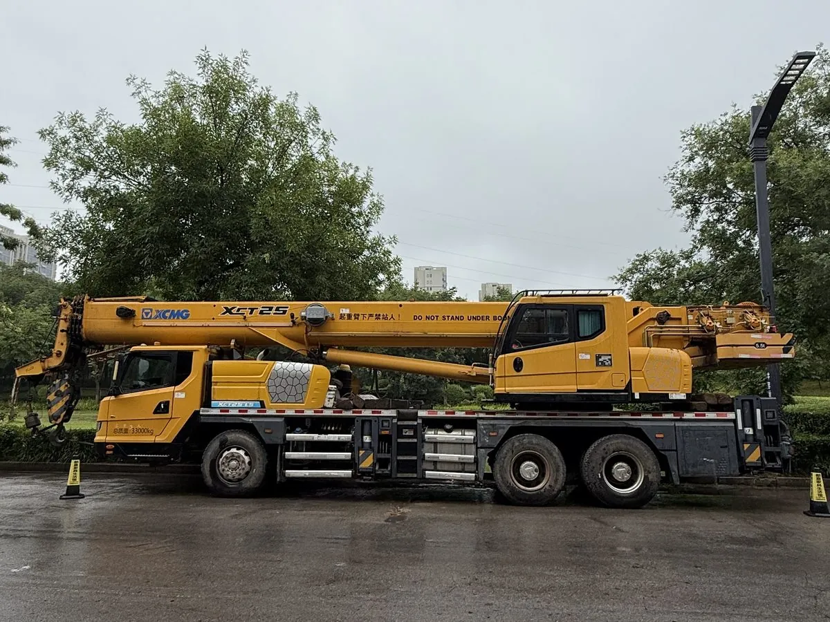 Used mobile crane — cab and controls