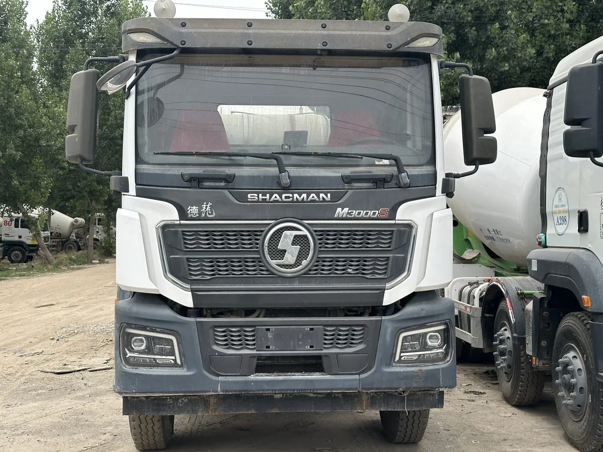 SHACMAN mixer truck — front with drum behind