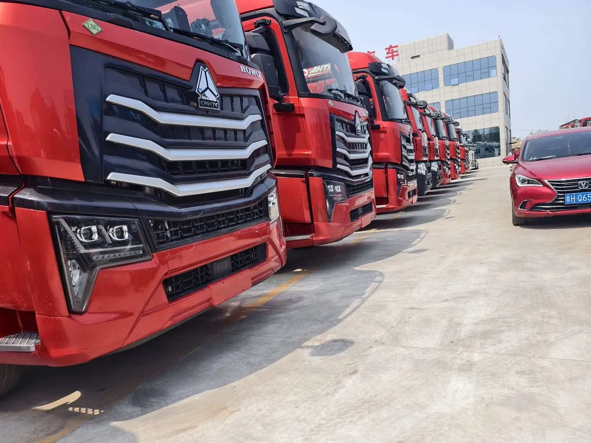 HOWO tractor truck row — front grilles