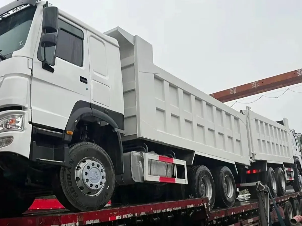 Trucks secured for ocean freight