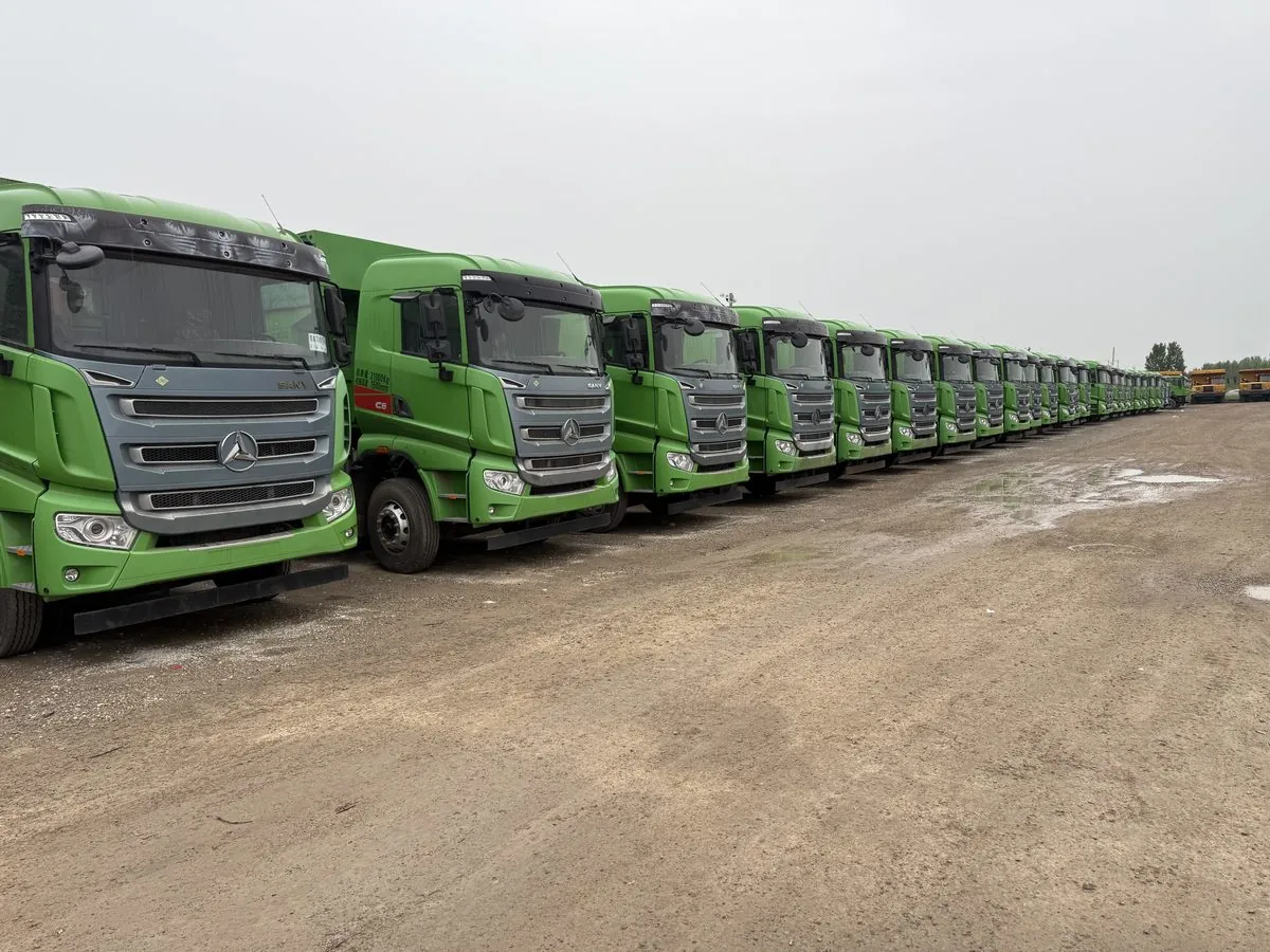 IronPath yard stock — truck rows lined up in Shandong, China